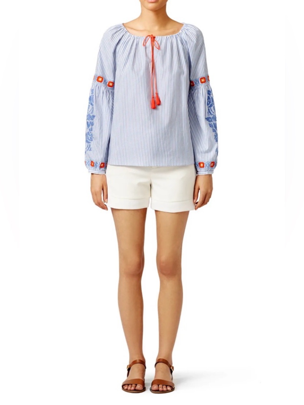 Tory Burch Embroidered Tunic Blouse - Picture 2 of 7